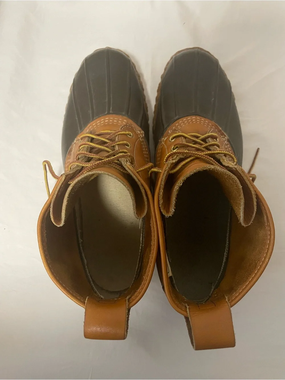 Vintage 1970s L.L. Bean Men’s Two-Tone Brown Waterproof Duck Boots